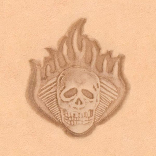 Flaming Skull 3D Stamp Online
