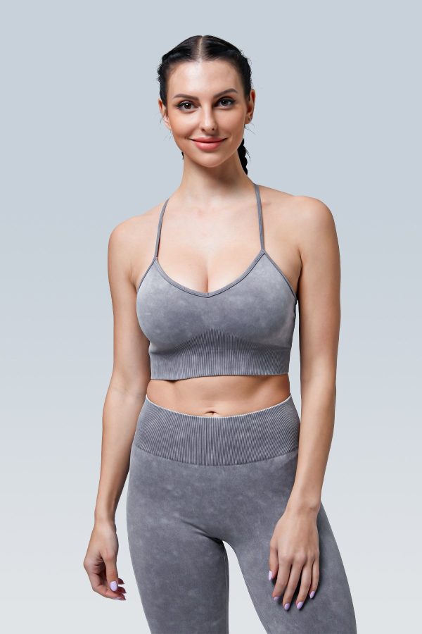 Acid Wash Seamless Y-back Sports Bra Online