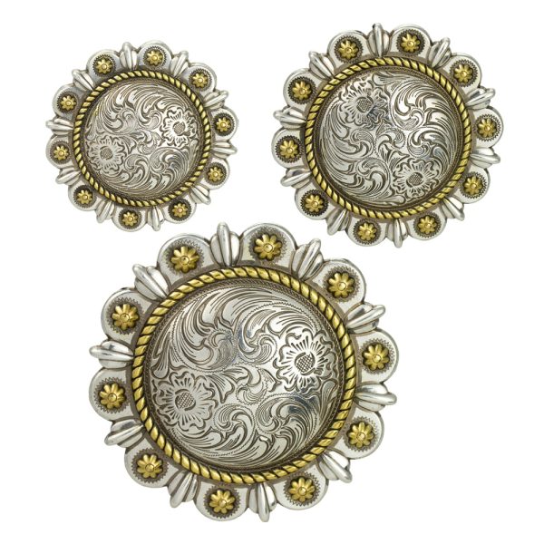 [FINAL SALE] Roped Berry Screw Back Conchos, AS AG Online Hot Sale